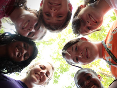 Cedine campers smiling together